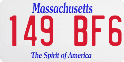 MA license plate 149BF6
