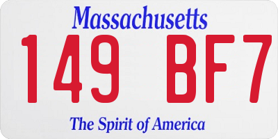 MA license plate 149BF7