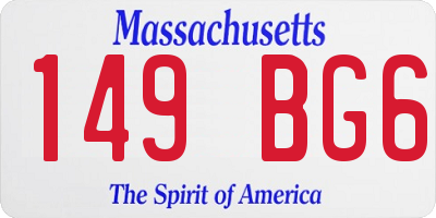 MA license plate 149BG6
