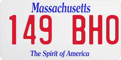 MA license plate 149BH0