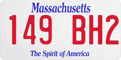 MA license plate 149BH2
