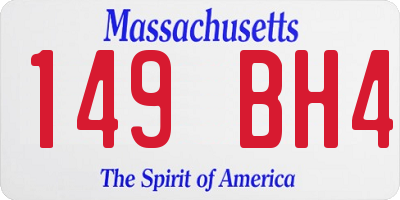 MA license plate 149BH4