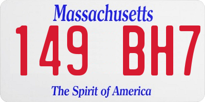 MA license plate 149BH7