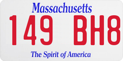 MA license plate 149BH8