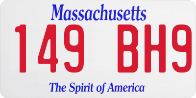 MA license plate 149BH9