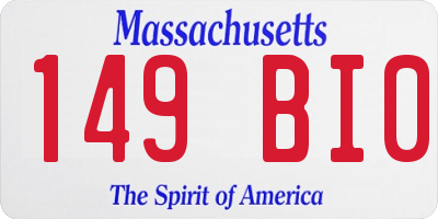 MA license plate 149BI0