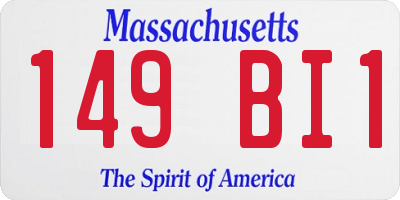 MA license plate 149BI1