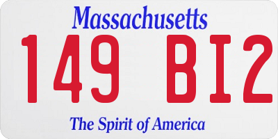 MA license plate 149BI2