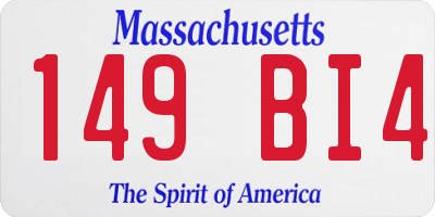 MA license plate 149BI4