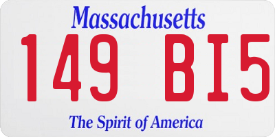MA license plate 149BI5