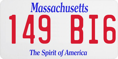 MA license plate 149BI6