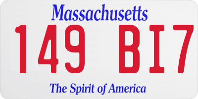 MA license plate 149BI7