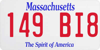 MA license plate 149BI8