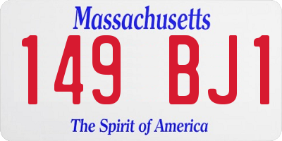 MA license plate 149BJ1