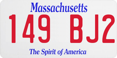 MA license plate 149BJ2