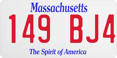 MA license plate 149BJ4