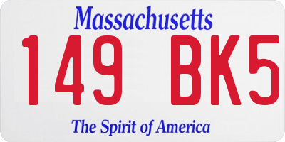 MA license plate 149BK5
