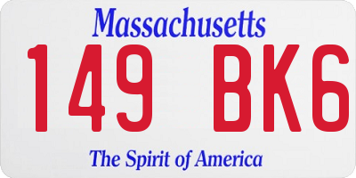 MA license plate 149BK6