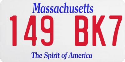 MA license plate 149BK7