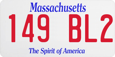 MA license plate 149BL2