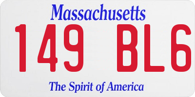 MA license plate 149BL6
