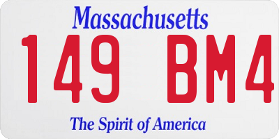 MA license plate 149BM4