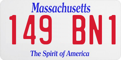 MA license plate 149BN1