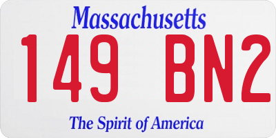 MA license plate 149BN2