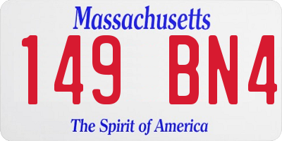 MA license plate 149BN4