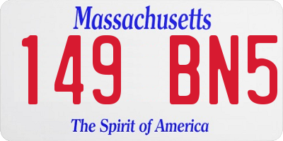 MA license plate 149BN5