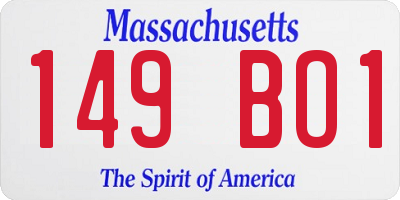 MA license plate 149BO1