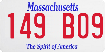 MA license plate 149BO9