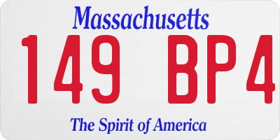 MA license plate 149BP4