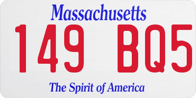 MA license plate 149BQ5