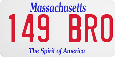 MA license plate 149BR0