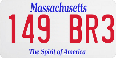 MA license plate 149BR3