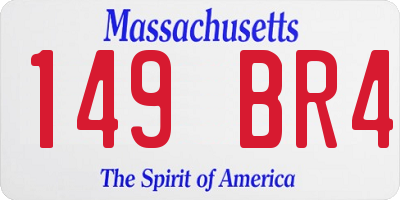 MA license plate 149BR4