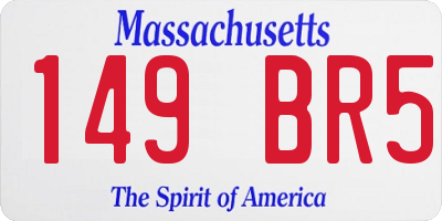 MA license plate 149BR5