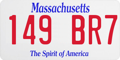 MA license plate 149BR7