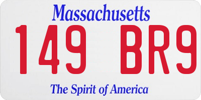 MA license plate 149BR9