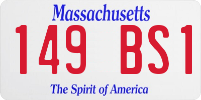 MA license plate 149BS1