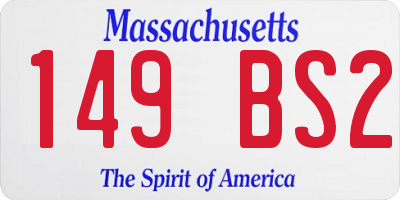 MA license plate 149BS2