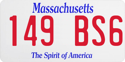 MA license plate 149BS6