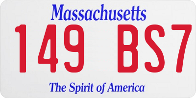 MA license plate 149BS7