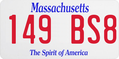 MA license plate 149BS8