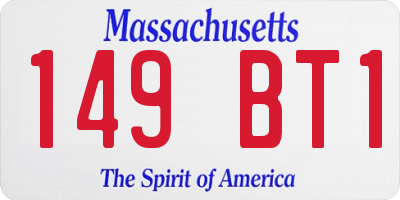 MA license plate 149BT1
