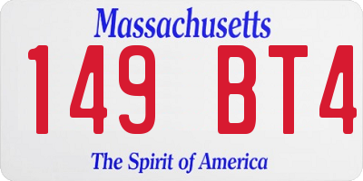 MA license plate 149BT4