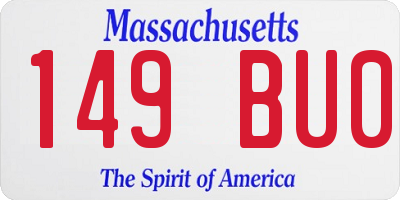 MA license plate 149BU0