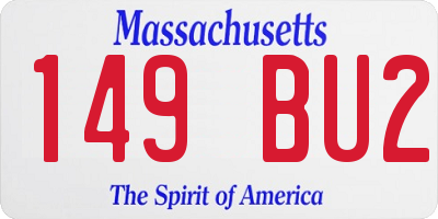 MA license plate 149BU2