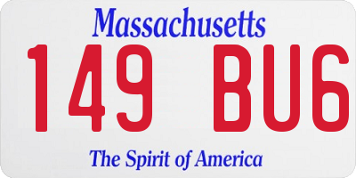 MA license plate 149BU6